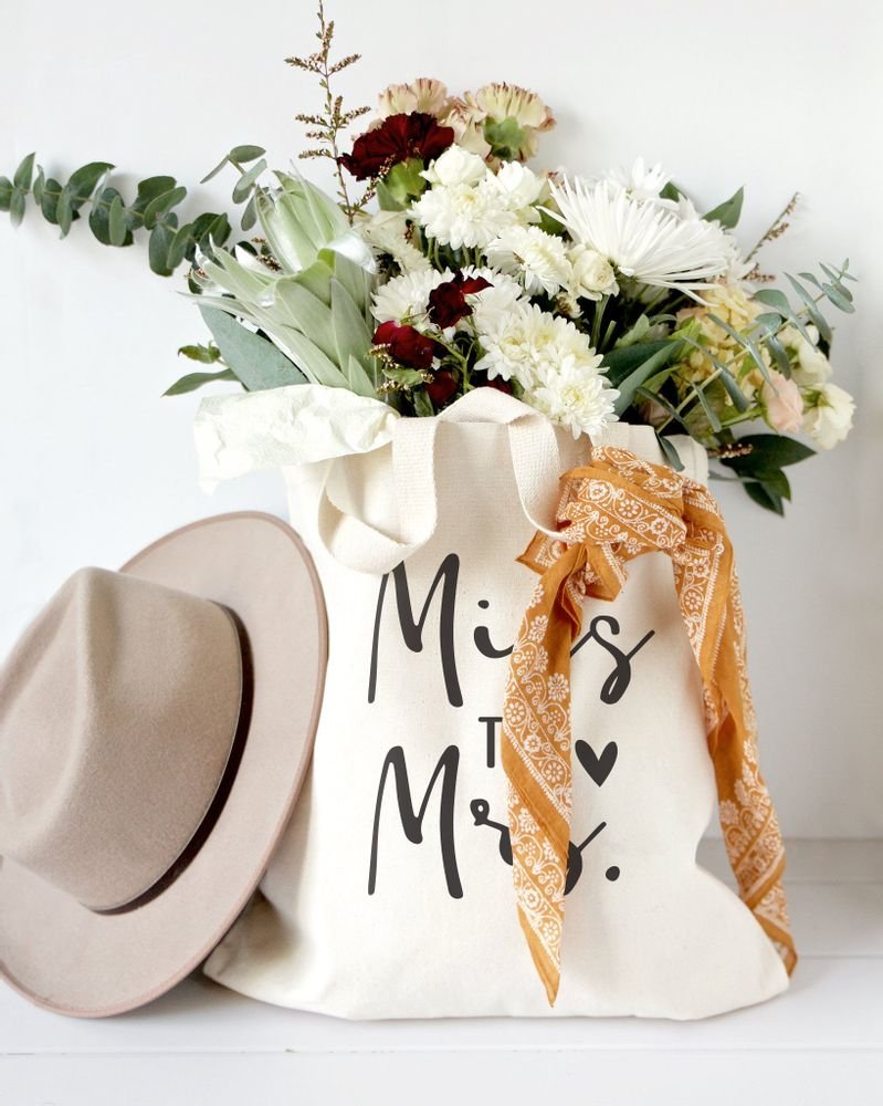 Miss to Mrs. Wedding Cotton Canvas Tote Bag - Starttech Online Market