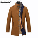 Mountainskin New Men Woollen Coat Winter Fleece Warm Jackets Fashion Trench Outerwear - Starttech Online Market