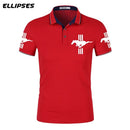 Mustang Polo Shirt for Man Summer Mustang Logo Polo Shirt Short Sleeve Male Cotton Turn-down Collar Tops Polo Shirt Men - Starttech Online Market