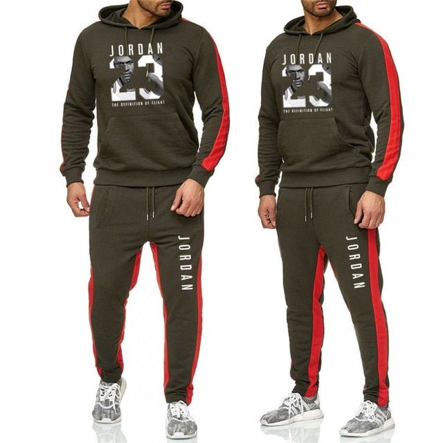 New 2019 Brand Tracksuit Classic Jordan23 Men Sportswear Two Piece Sets All Cotton Fleece Thick Hoodie+pants Sporting Suit Male - Starttech Online Market