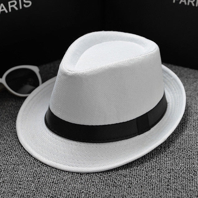 New Classic Men Women Straw Fedora Hat Wide Brim Panama Summer Hat - Starttech Online Market