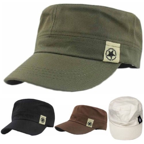 NEW Fashion Mens Hat Unisex Women Men Flat Roof Military Hat Cadet Patrol Bush Hat Baseball Field Cap Snapback Casual Caps@ - Starttech Online Market
