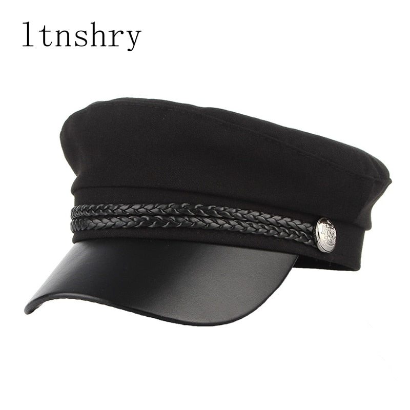 New High Quality Casual Military Cap Man & Woman Cotton Beret Flat Captain Cap Trucker Vintage Sport - Starttech Online Market