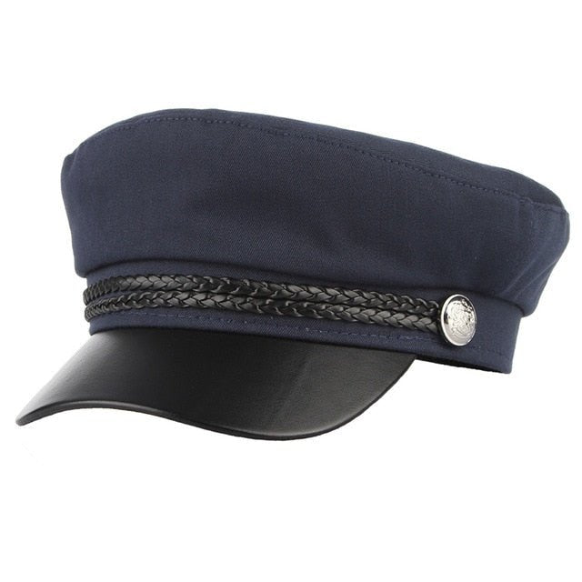 New High Quality Casual Military Cap Man & Woman Cotton Beret Flat Captain Cap Trucker Vintage Sport - Starttech Online Market