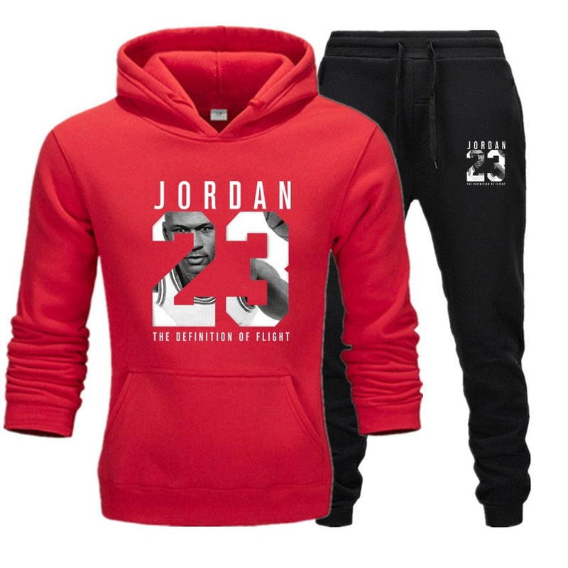 New JORDAN 23 Men Sportswear Hoodies Pullover Hip Hop Women Hoodie+Pant Sporting Suit 2-Piece - Starttech Online Market