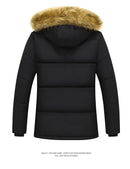 New Men Winter Parka Fleece Lined Thick Warm Hooded Fur Collar Coat - Starttech Online Market