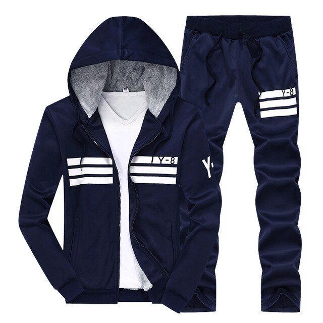 New Men's Thicken Baseball Suit Designer Printing Plus Size Winter Hoodies Fleece Sweatshirts Suit Men Sportwear M~9XL BFDY8 - Starttech Online Market