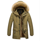 new winter 2019 men's fashion trend of casual Korean Slim plus thick velvet long section of high-quality solid color coat M-5XL - Starttech Online Market