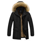 new winter 2019 men's fashion trend of casual Korean Slim plus thick velvet long section of high-quality solid color coat M-5XL - Starttech Online Market