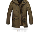 new winter 2019 men's fashion trend of casual Korean Slim plus thick velvet long section of high-quality solid color coat M-5XL - Starttech Online Market