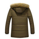 new winter 2019 men's fashion trend of casual Korean Slim plus thick velvet long section of high-quality solid color coat M-5XL - Starttech Online Market