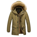 new winter 2019 men's fashion trend of casual Korean Slim plus thick velvet long section of high-quality solid color coat M-5XL - Starttech Online Market