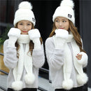 New Women Winter Hat Scarf /Gloves Sets Three Piece Knitted Hats Scarf Sets for Girls - Starttech Online Market