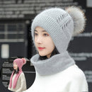 New Women Winter Hat Scarf /Gloves Sets Three Piece Knitted Hats Scarf Sets for Girls - Starttech Online Market