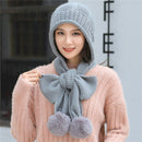 New Women Winter Hat Scarf /Gloves Sets Three Piece Knitted Hats Scarf Sets for Girls - Starttech Online Market