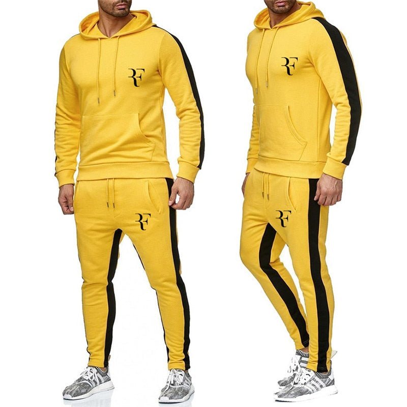 Newest Brand Tracksuit men Roger Federer perfect logo printed Hoodies+Pants Sets Fashion Men Sportswear Gyms Jogger Suits Sets - Starttech Online Market
