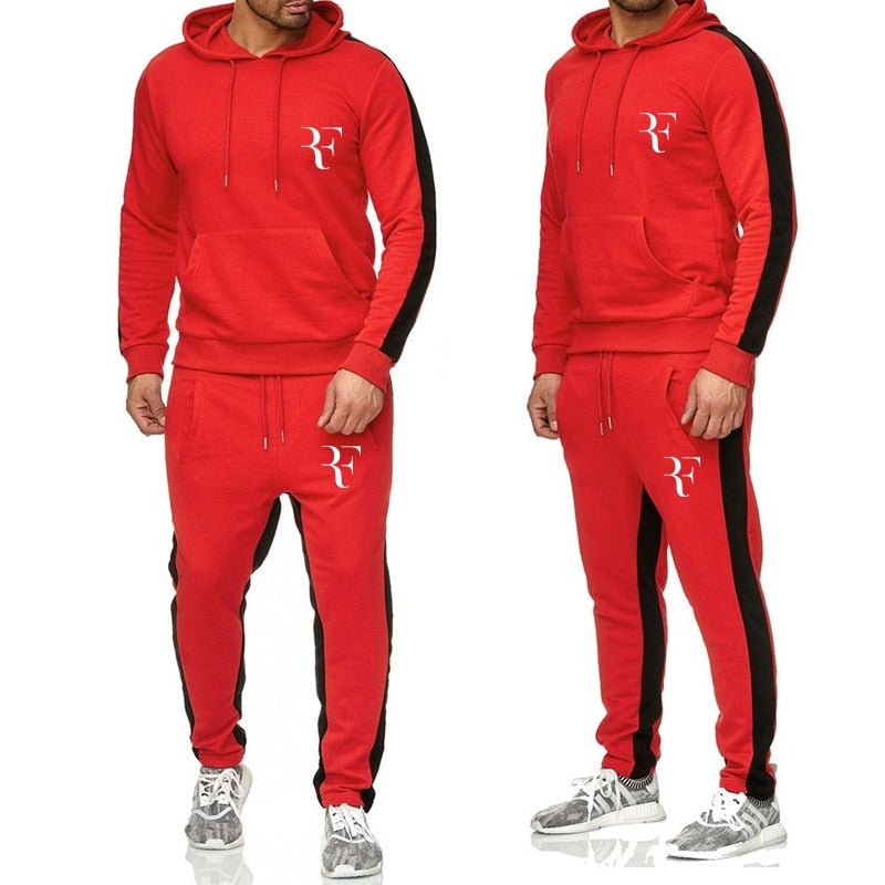 Newest Brand Tracksuit men Roger Federer perfect logo printed Hoodies+Pants Sets Fashion Men Sportswear Gyms Jogger Suits Sets - Starttech Online Market