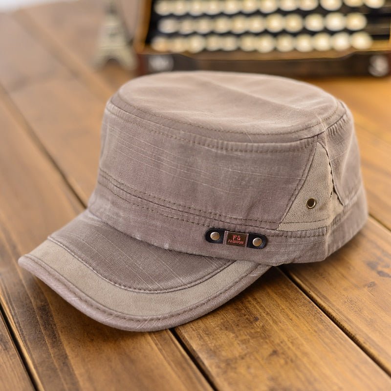 Newest Cotton Breathable Men's Adjustable Flat Splicing Old Military Caps Women's Sun Hat - Starttech Online Market