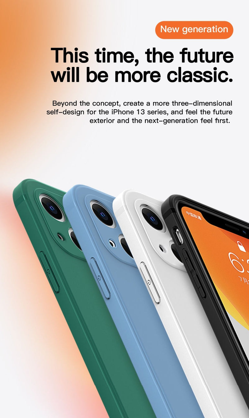 Original Square Liquid Silicone Phone Case For iPhone 13 11 12 Pro Max Mini X XR XS 7 8 Plus SE Shockproof Back Cover - Starttech Online Market