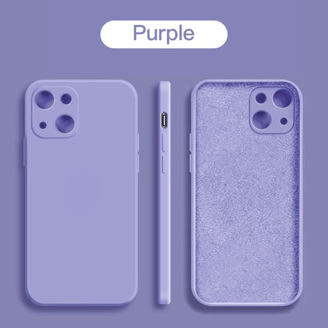 Original Square Liquid Silicone Phone Case For iPhone 13 11 12 Pro Max Mini X XR XS 7 8 Plus SE Shockproof Back Cover - Starttech Online Market
