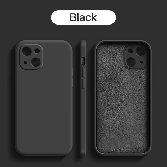 Original Square Liquid Silicone Phone Case For iPhone 13 11 12 Pro Max Mini X XR XS 7 8 Plus SE Shockproof Back Cover - Starttech Online Market