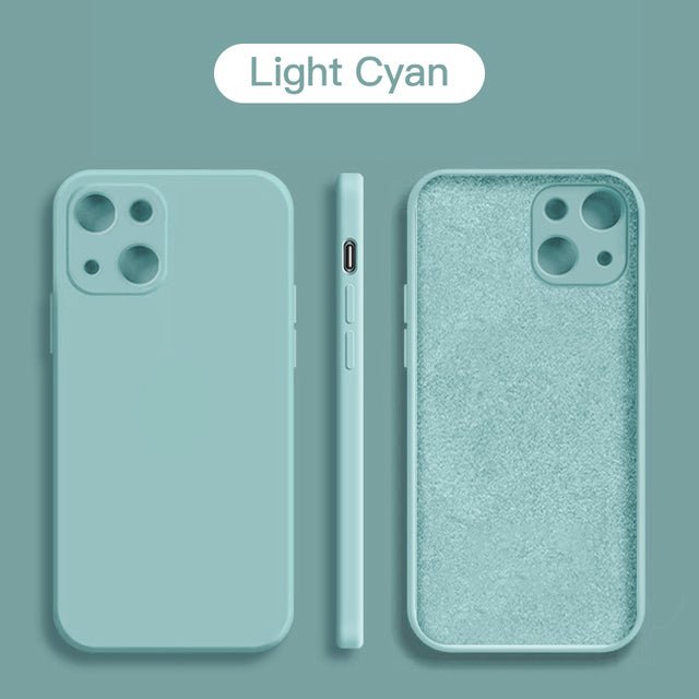 Original Square Liquid Silicone Phone Case For iPhone 13 11 12 Pro Max Mini X XR XS 7 8 Plus SE Shockproof Back Cover - Starttech Online Market