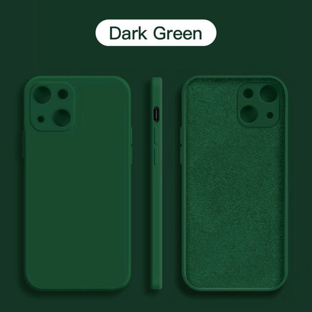 Original Square Liquid Silicone Phone Case For iPhone 13 11 12 Pro Max Mini X XR XS 7 8 Plus SE Shockproof Back Cover - Starttech Online Market