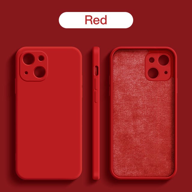 Original Square Liquid Silicone Phone Case For iPhone 13 11 12 Pro Max Mini X XR XS 7 8 Plus SE Shockproof Back Cover - Starttech Online Market
