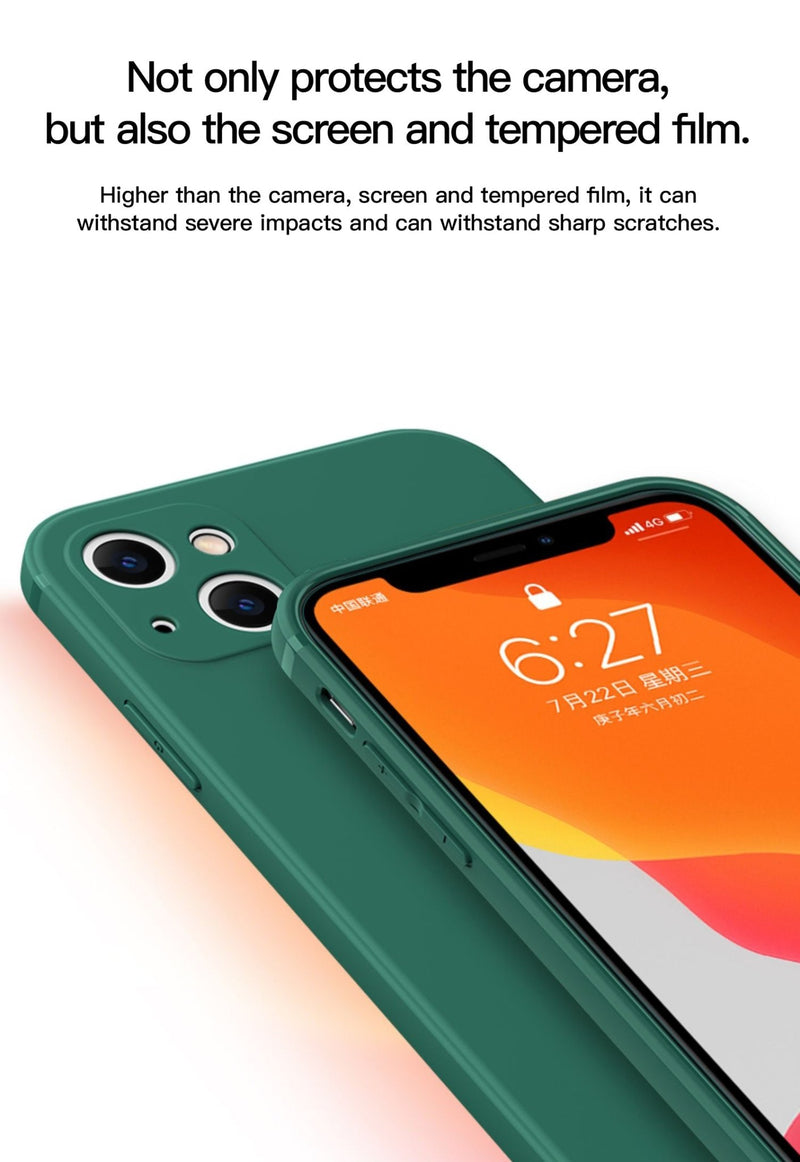 Original Square Liquid Silicone Phone Case For iPhone 13 11 12 Pro Max Mini X XR XS 7 8 Plus SE Shockproof Back Cover - Starttech Online Market