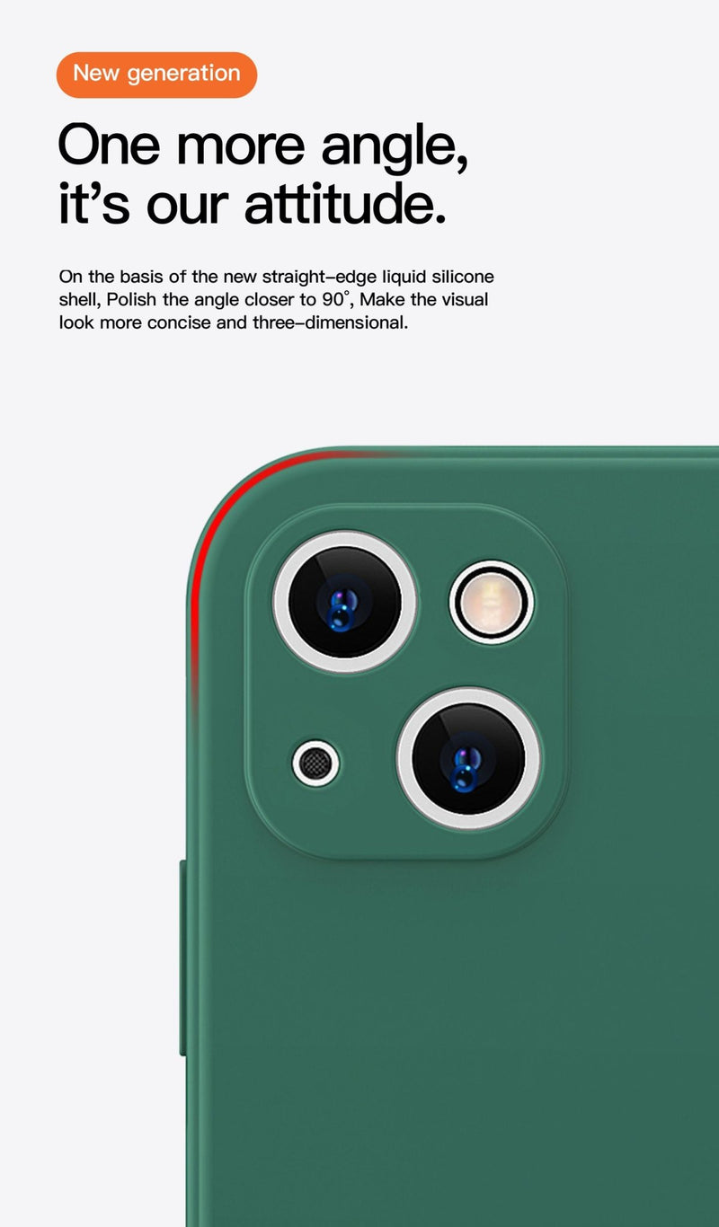 Original Square Liquid Silicone Phone Case For iPhone 13 11 12 Pro Max Mini X XR XS 7 8 Plus SE Shockproof Back Cover - Starttech Online Market
