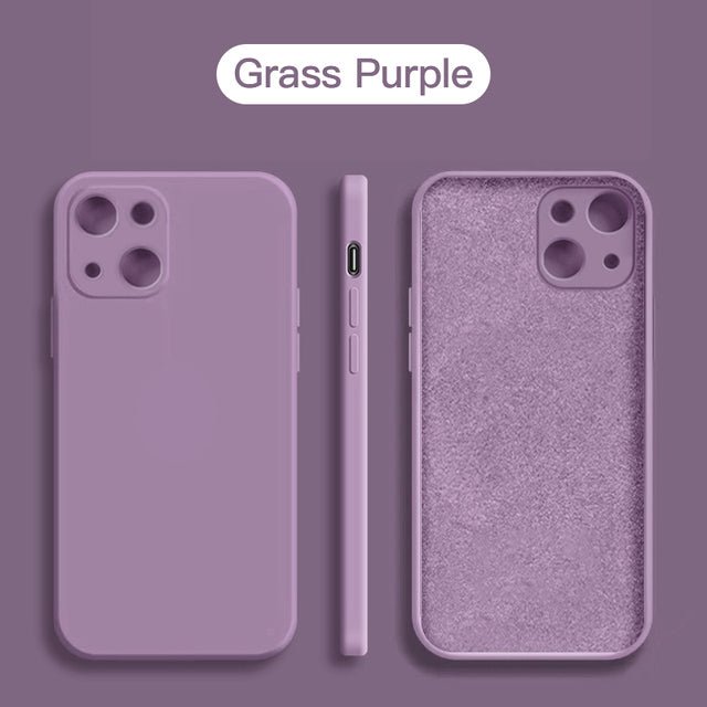 Original Square Liquid Silicone Phone Case For iPhone 13 11 12 Pro Max Mini X XR XS 7 8 Plus SE Shockproof Back Cover - Starttech Online Market