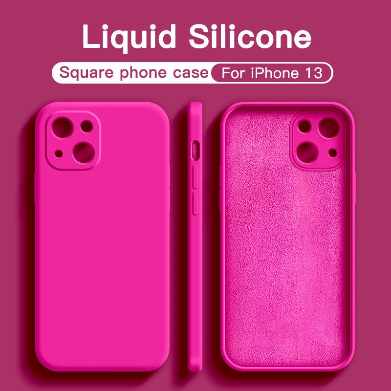 Original Square Liquid Silicone Phone Case For iPhone 13 11 12 Pro Max Mini X XR XS 7 8 Plus SE Shockproof Back Cover - Starttech Online Market