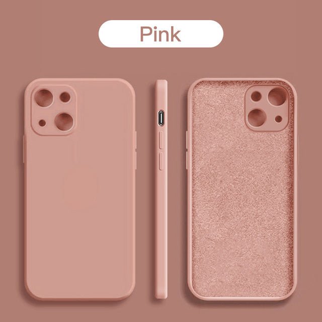 Original Square Liquid Silicone Phone Case For iPhone 13 11 12 Pro Max Mini X XR XS 7 8 Plus SE Shockproof Back Cover - Starttech Online Market