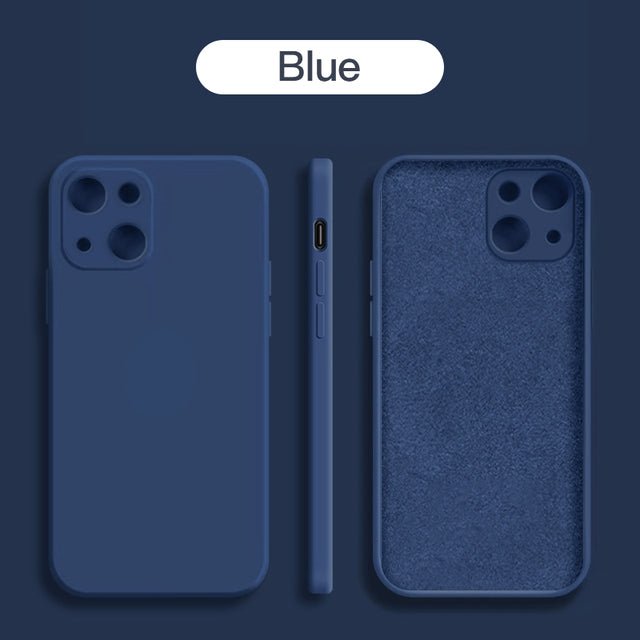 Original Square Liquid Silicone Phone Case For iPhone 13 11 12 Pro Max Mini X XR XS 7 8 Plus SE Shockproof Back Cover - Starttech Online Market