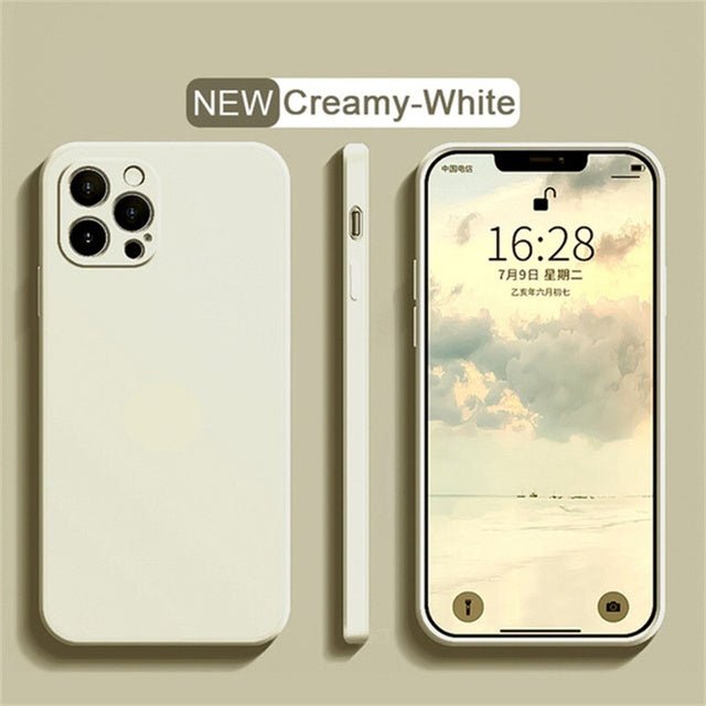 Original Square Liquid Silicone Phone Case For iPhone 13 11 12 Pro Max Mini X XR XS 7 8 Plus SE Shockproof Back Cover - Starttech Online Market