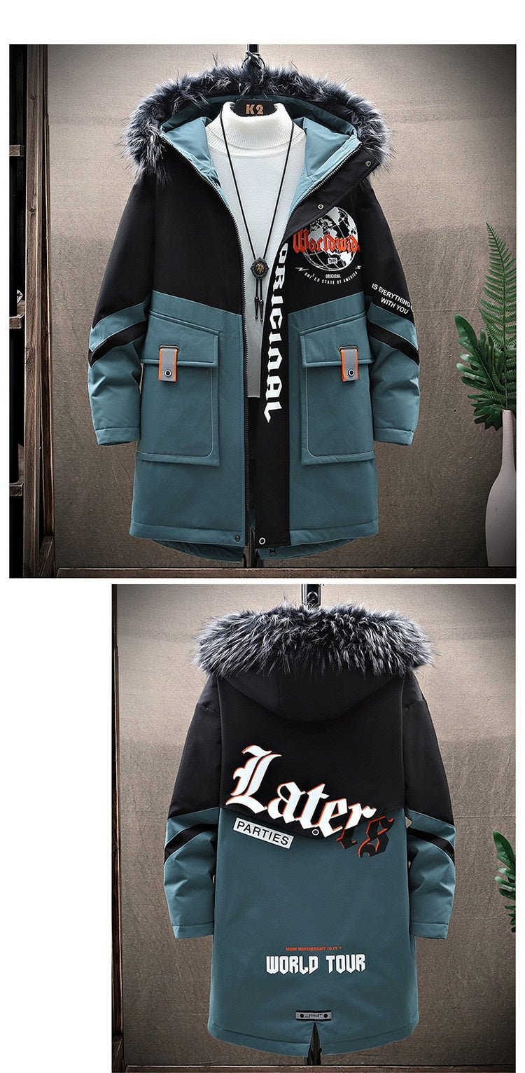 Padded Winter Warm Jacket Youth Fashion Trend Popular Logo Casual Coats - Starttech Online Market