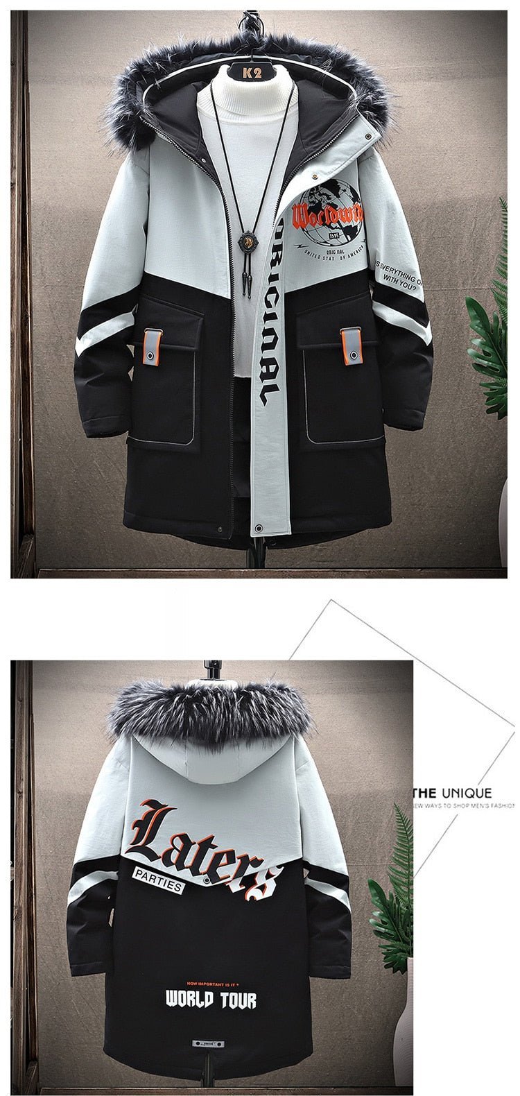 Padded Winter Warm Jacket Youth Fashion Trend Popular Logo Casual Coats - Starttech Online Market