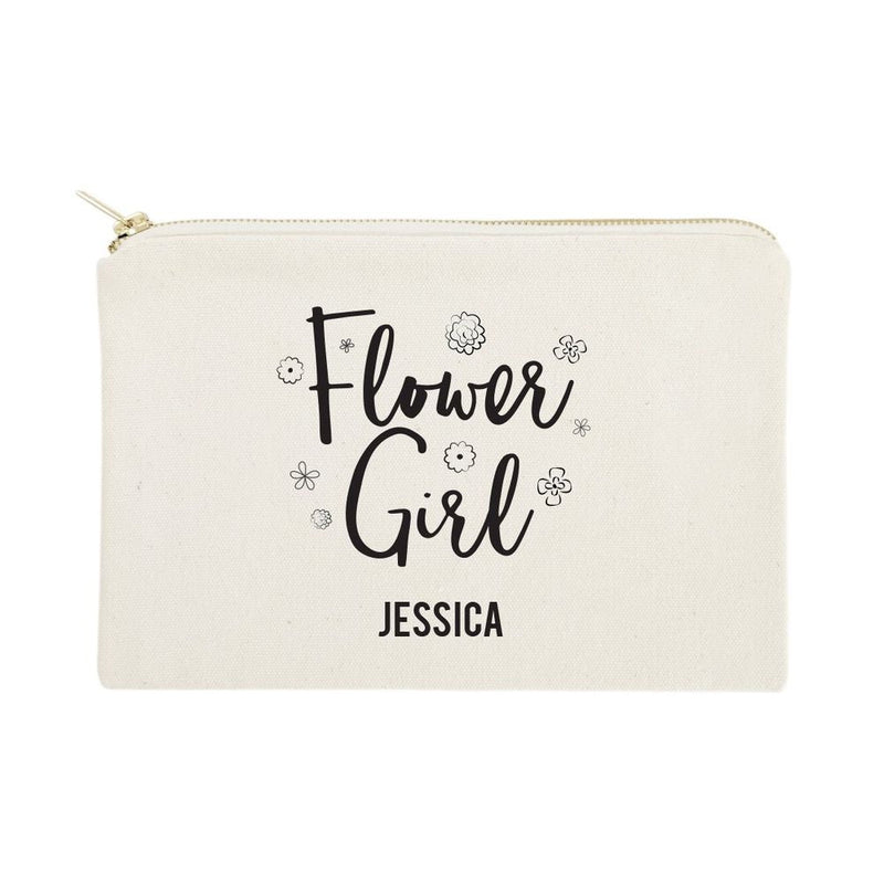 Personalized Flower Girl Cotton Canvas Cosmetic Bag - Starttech Online Market
