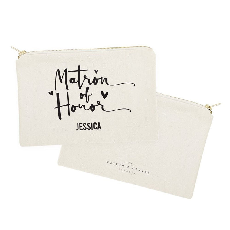 Personalized Matron of Honor Cotton Canvas Cosmetic Bag - Starttech Online Market