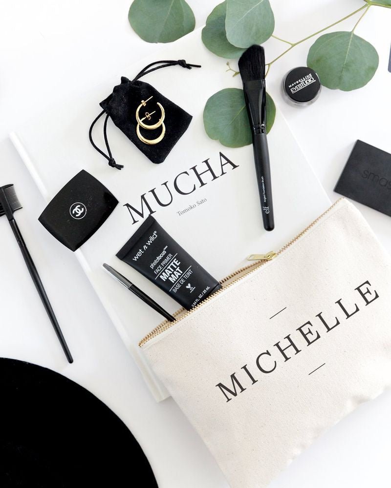 Personalized Modern Name Cosmetic Bag and Travel Make Up Pouch - Starttech Online Market