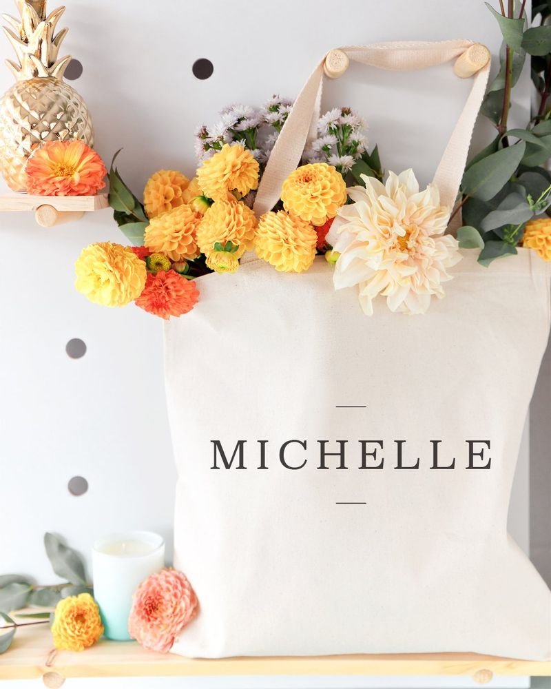 Personalized Modern Name Cotton Canvas Tote Bag - Starttech Online Market