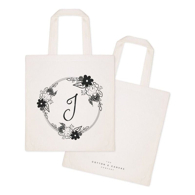 Personalized Monogram Floral Cotton Canvas Tote Bag - Starttech Online Market