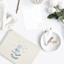 Personalized Name Blue Floral Cosmetic Bag and Travel Make Up Pouch - Starttech Online Market