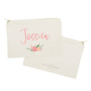 Personalized Name Colored Floral Cosmetic Bag and Travel Make Up Pouch - Starttech Online Market