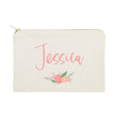 Personalized Name Colored Floral Cosmetic Bag and Travel Make Up Pouch - Starttech Online Market