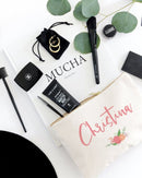 Personalized Name Colored Floral Cosmetic Bag and Travel Make Up Pouch - Starttech Online Market