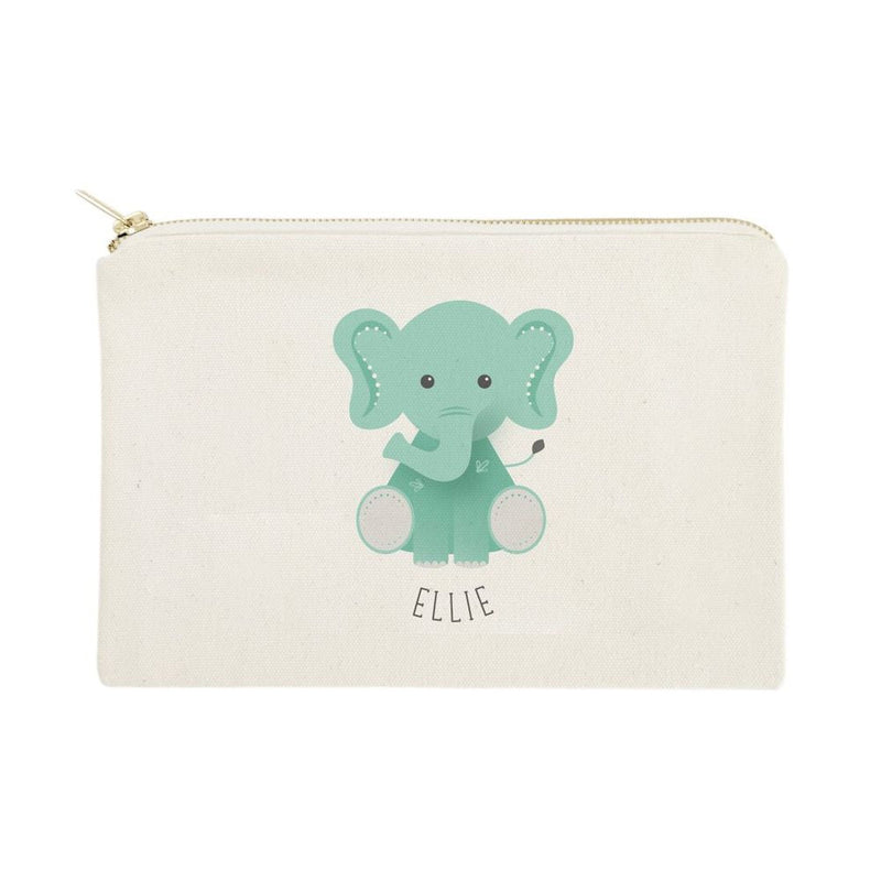 Personalized Name Elephant Cotton Canvas Cosmetic Bag - Starttech Online Market