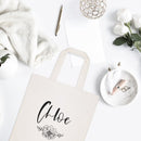 Personalized Name Modern Floral Cotton Canvas Tote Bag - Starttech Online Market