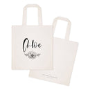 Personalized Name Modern Floral Cotton Canvas Tote Bag - Starttech Online Market