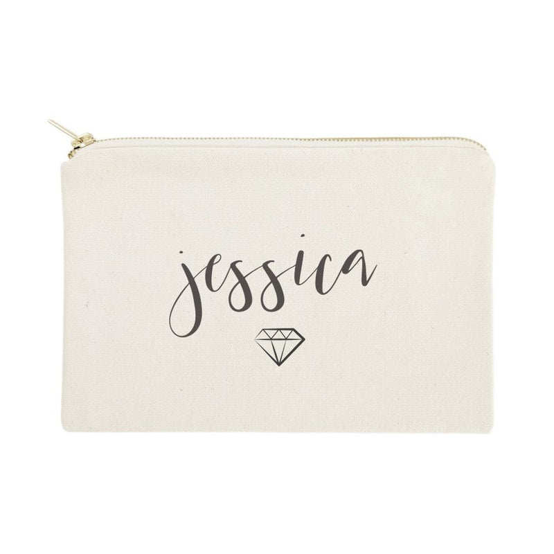 Personalized Name with Diamond Cosmetic Bag and Travel Make Up Pouch - Starttech Online Market